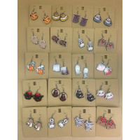 Серьги на крючке (швензы) Дерево Котики ассорти рандомно (20 шт.)